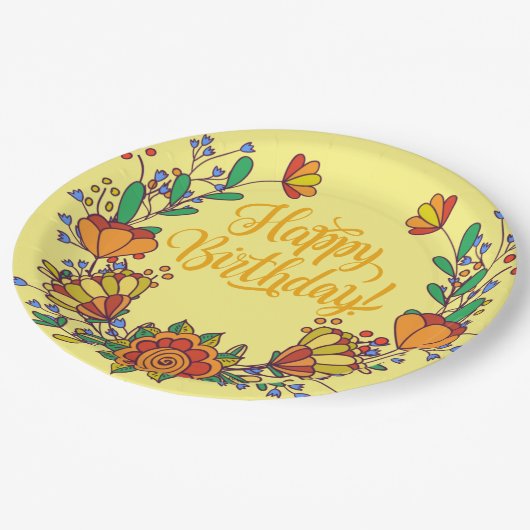 Farbige Papierplatte Pappteller (Schrägansicht)