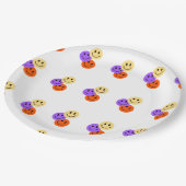 Farbige Papiertafel für Smiley - Party-Tabelle für Pappteller (Schrägansicht)