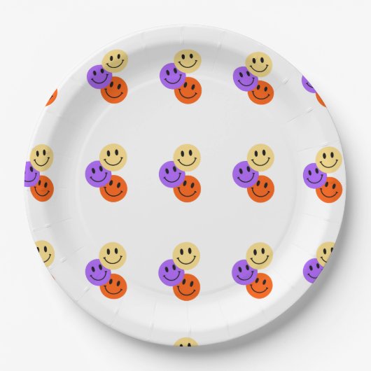 Farbige Papiertafel für Smiley - Party-Tabelle für Pappteller (Vorderseite)