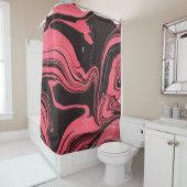 Farbige Papiertexturen aus rotem Marmor auf weißem Duschvorhang (Beispiel)