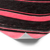 Farbige Papiertexturen aus rotem Marmor auf weißem Poster (Ecke)