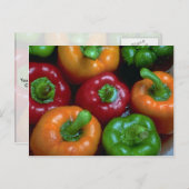 Farbige Paprikaschoten, nah-up Postkarte (Vorne/Hinten)
