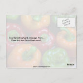 Farbige Paprikaschoten, nah-up Postkarte (Rückseite)