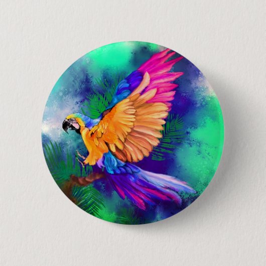 Farbige Parrot-Knopfmalerei Button (Vorderseite)
