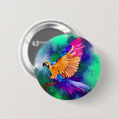 Farbige Parrot-Knopfmalerei Button (Vorne & Hinten)