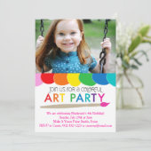 Farbige Party Einladung (Stehend Vorderseite)