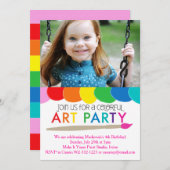 Farbige Party Einladung (Vorne/Hinten)