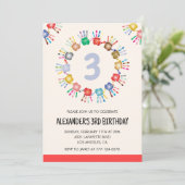 Farbige Party Einladungen (Stehend Vorderseite)