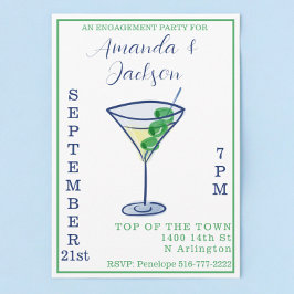 Farbige Party Martini Cocktail Einladung