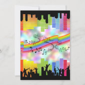 Farbige Party-Musik Einladung (Vorderseite)