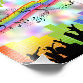 Farbige Party-Musik Fotodruck (Ecke)