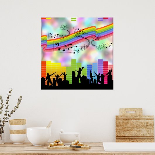 Farbige Party-Musik Poster (Küche)