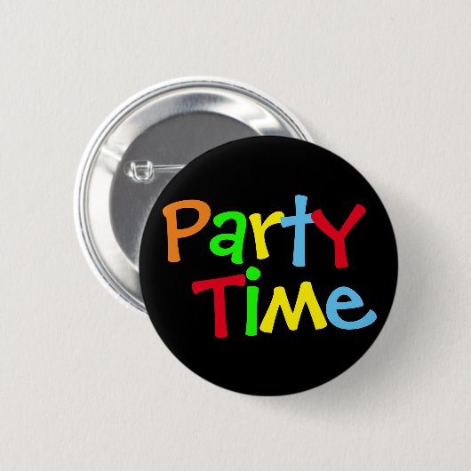 Farbige Party-Zeit Button (Vorne & Hinten)