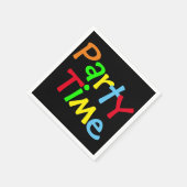 Farbige Party-Zeit Serviette (Ecke)