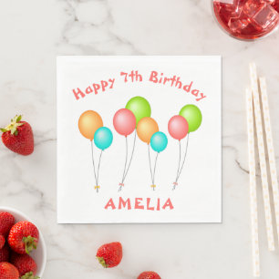 Farbige Partyballons Kindergeburtstag Serviette