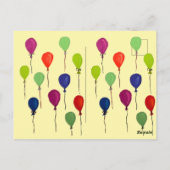 Farbige Partyballons Postkarte (Rückseite)