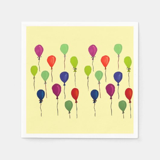 Farbige Partyballons Serviette (Vorderseite)