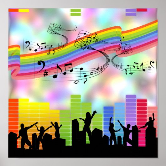 Farbige Partymusik Poster (Vorne)