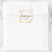Farbige Pastel Confetti Dots Rahmen Danke Quadratischer Aufkleber (Tasche)