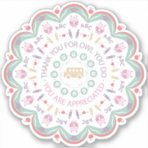 Farbige Pastel Lehrer Wertschätzung mandala uhu