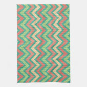 Farbige Pastel Retro Zickzack Muster Textur Handtuch (Vertikal)