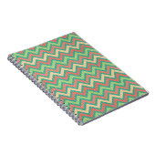 Farbige Pastel Retro Zickzack Muster Textur Notizblock (Rechte Seite)