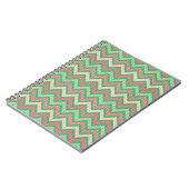 Farbige Pastel Retro Zickzack Muster Textur Notizblock (Linke Seite)