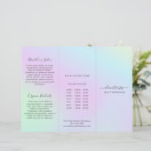Farbige Pastel Salon Holographic Trifold Broschüre (Stehend Vorderseite)