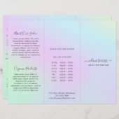 Farbige Pastel Salon Holographic Trifold Broschüre (Vorne/Hinten)