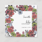 Farbige Pastel Wildblume Babybuchanfrage Begleitkarte (Rückseite)