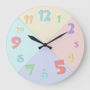 Farbige Pastell-Baupapier Große Wanduhr