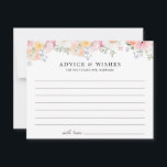 Farbige Pastell Brautparty-Anleitung Hinweiskarte<br><div class="desc">Wunderschönes pastellfarbenes Brautparty "Rat und Wünsche" mit weichen rosa,  orangefarbenen und gelben pastellfarbenen Blume.</div>
