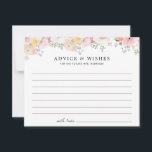 Farbige Pastell Brautparty-Anleitung Hinweiskarte<br><div class="desc">Wunderschönes pastellfarbenes Brautparty "Rat und Wünsche" mit weichen rosa,  orangefarbenen und gelben pastellfarbenen Blume.</div>