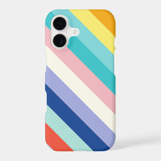 Farbige Pastell-Diagonale Streifen Regenbogen Geom