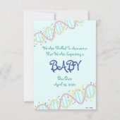 Farbige Pastell-DNA Wir erwarten eine Babykarte Dankeskarte (Rückseite)