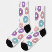 Farbige Pastell-Donut-Abbildung Socken (Linkes Detail)