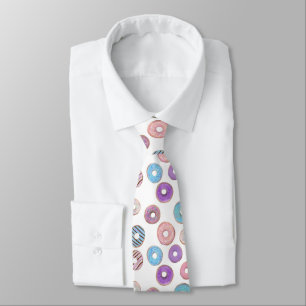 Farbige Pastell-Donut-Rosa- und Blau-Illustration Krawatte