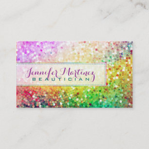 Farbige Pastell Glitter Visagistin Visitenkarte