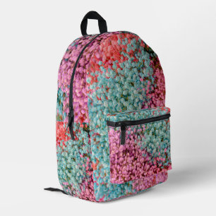 Farbige Pastell-Gypsophila-Baby-Breath-Blumen Pat Bedruckter Rucksack