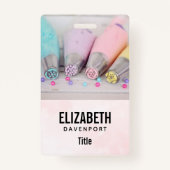 Farbige Pastell-Kuchen-Dekorationstools Fotografie Ausweis (Rückseite)