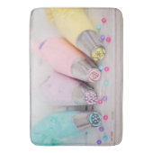 Farbige Pastell-Kuchen-Dekorationstools Fotografie Badematte (Vorderseite Vertikal)