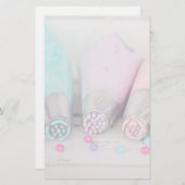 Farbige Pastell-Kuchen-Dekorationstools Fotografie Briefpapier (Vorne/Hinten)