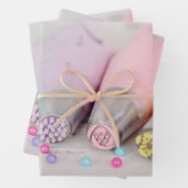 Farbige Pastell-Kuchen-Dekorationstools Fotografie Geschenkpapier Set (Beispiel)
