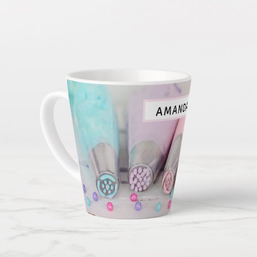 Farbige Pastell-Kuchen-Dekorationstools Fotografie Milchtasse (Linke Ecke)