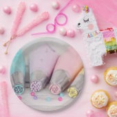 Farbige Pastell-Kuchen-Dekorationstools Fotografie Pappteller (Party)