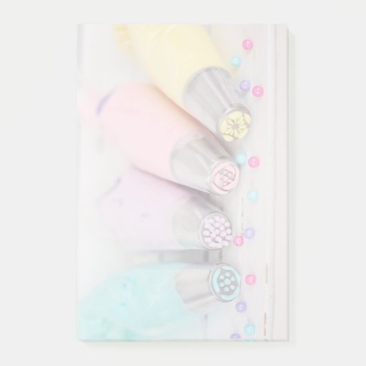 Farbige Pastell-Kuchen-Dekorationstools Fotografie Post-it Klebezettel (Vorderseite)