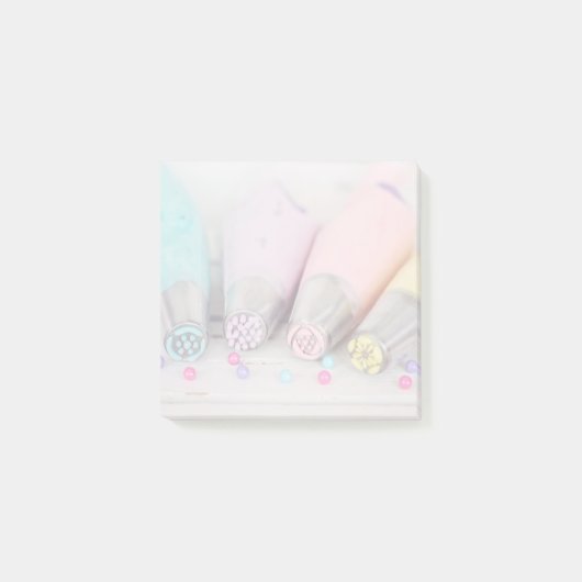 Farbige Pastell-Kuchen-Dekorationstools Fotografie Post-it Klebezettel (Vorderseite)