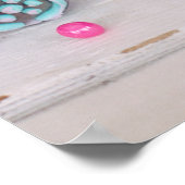 Farbige Pastell-Kuchen-Dekorationstools Fotografie Poster (Ecke)