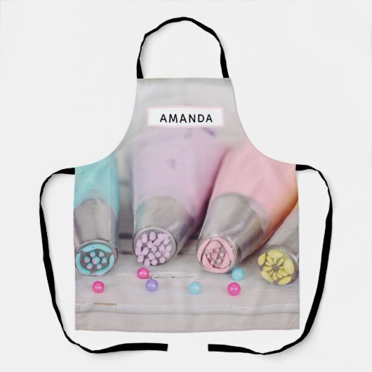 Farbige Pastell-Kuchen-Dekorationstools Fotografie Schürze (Vorderseite)