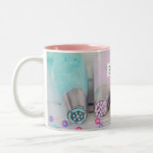 Farbige Pastell-Kuchen-Dekorationstools Fotografie Zweifarbige Tasse (Links)